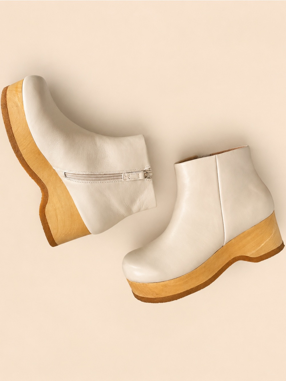 🤍🪵 Kelsi Dagger Brooklyn Hill Cream Leather Platform Booties • Size 8